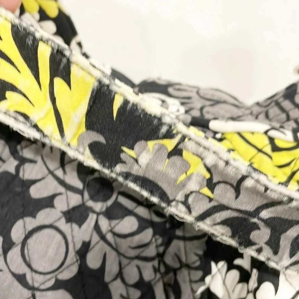 Vera Bradley Retired Yellow Black Baroque‎ Satchel Magnet Shoulder Handbag Hobo